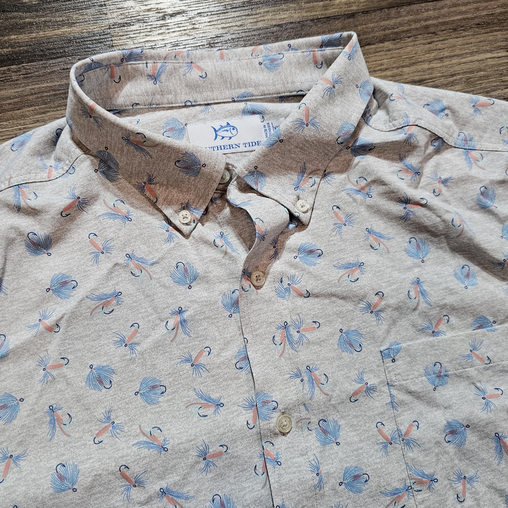 Southern Tide Lightweight Button-down Camp-style Shirt Men's XXL 2XL Fly Fishing